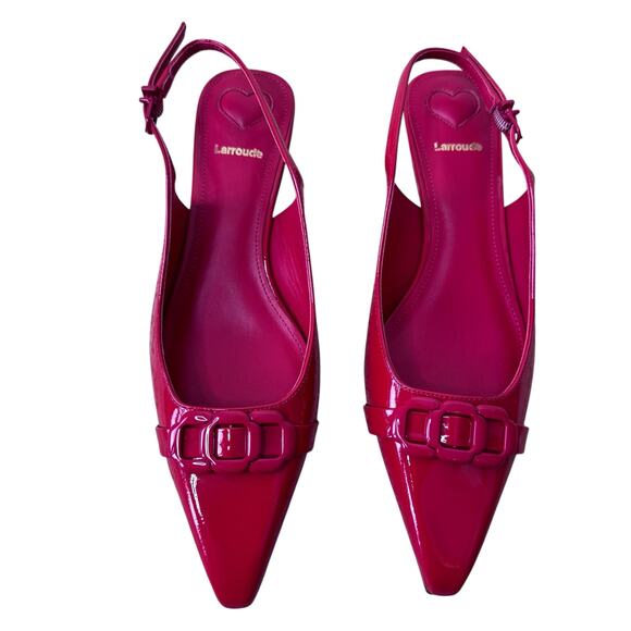 Larroude Shoes - LARROUDE Franca Pumps in Patent Leather Scarlet Red Size 7